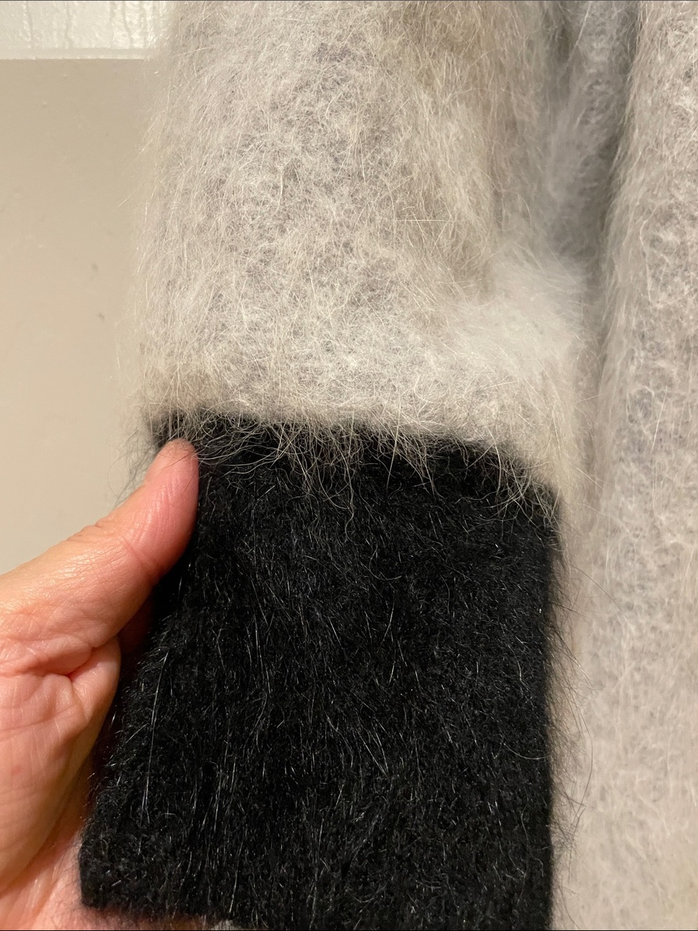 Unique Intl Vintage Angora Long Cardigan with Embroidered Accents MaximalistGlam - Picture 8 of 9